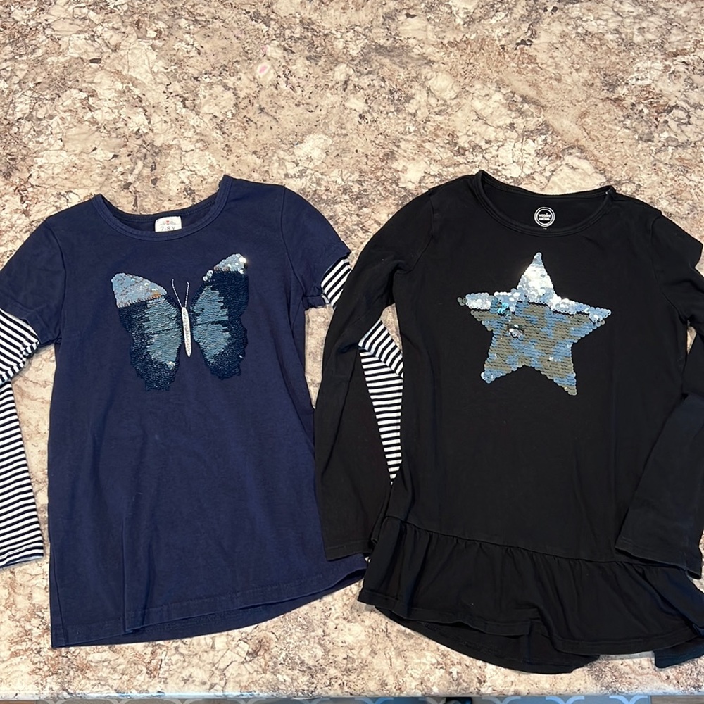 Girls flip sequin tops